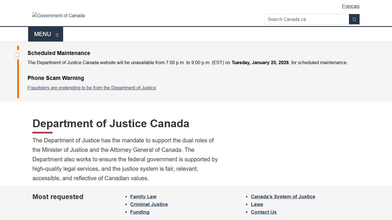 Home Page - Department of Justice Canada