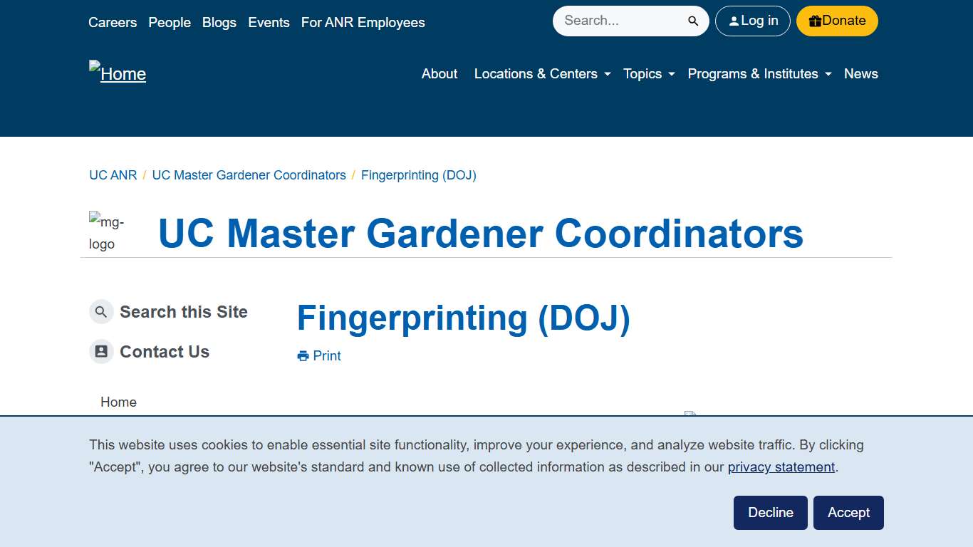 Fingerprinting (DOJ) | UC Master Gardener Coordinators