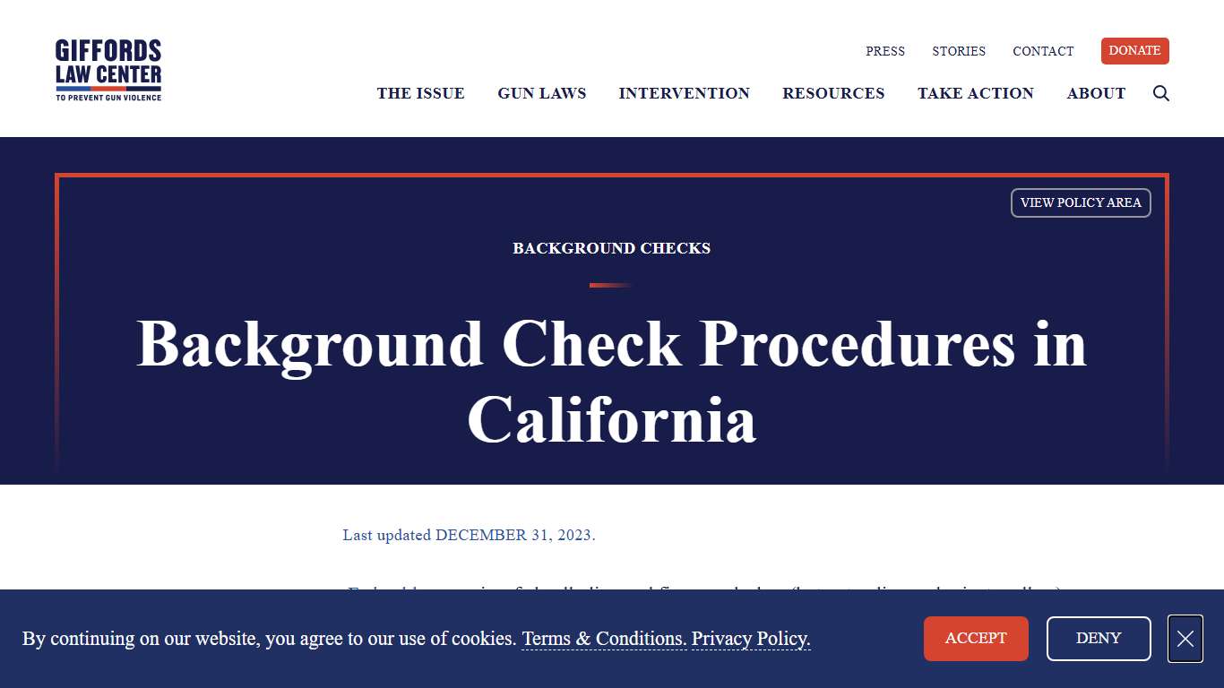 Background Check Procedure Laws in California | Giffords